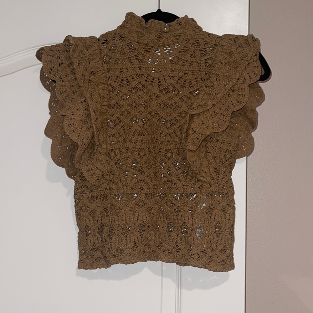 Zara Brown Lace Top